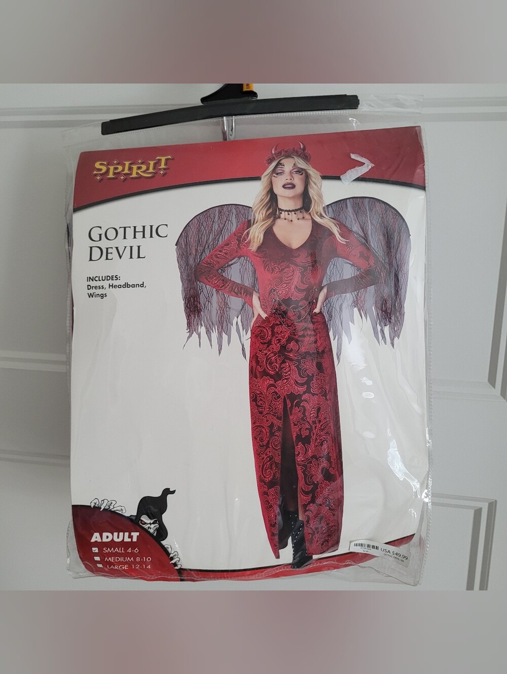 Adult Gothic Devil Costume by Spirit Halloween Size S 4-6
